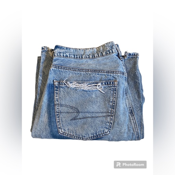 American Eagle AE Super High Rise Baggy Wide Leg Jeans Size 16 Regular - Picture 7 of 7